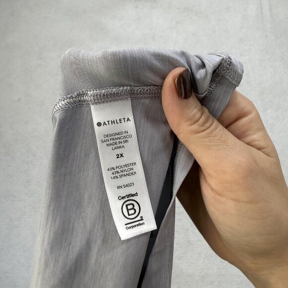 Athleta Tank Top Womens 2X Gray Racerback Athletic Workout Lightweight Stretch - Picture 6 of 8